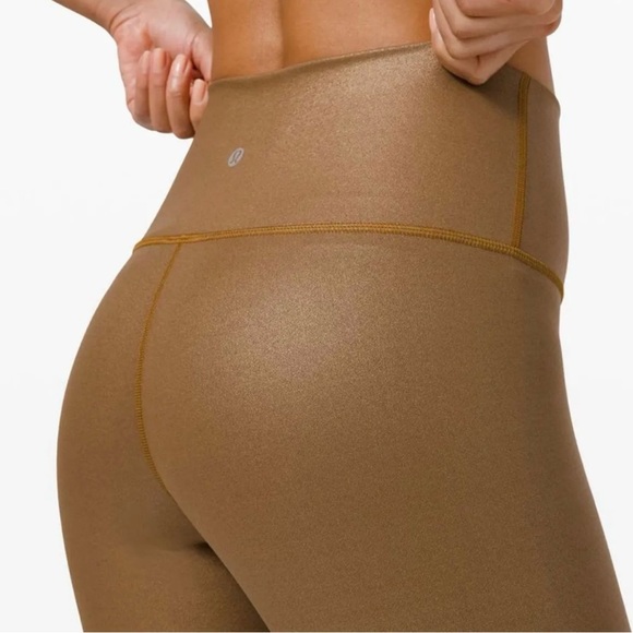 Lululemon wunder under smooth high rise copper matte metallic leggings 4 - Picture 3 of 16